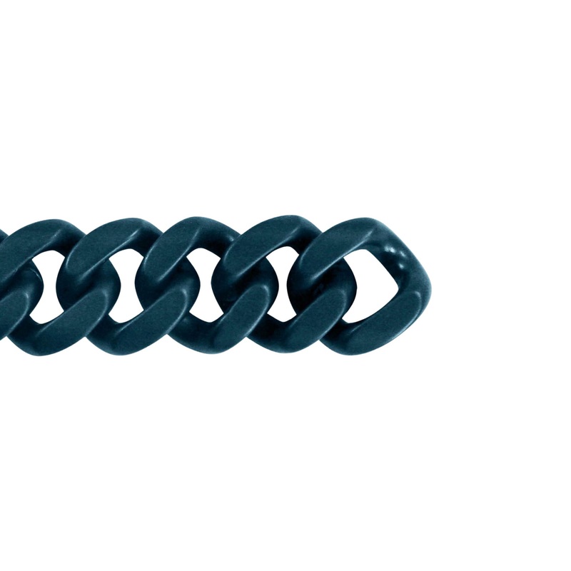 6.5" Deep Blue Ceramic Cuban Bracelet No Clasp