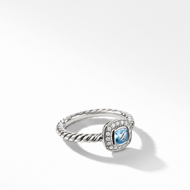Albion Kids Ring with Blue Topaz and Diamonds, 4mm