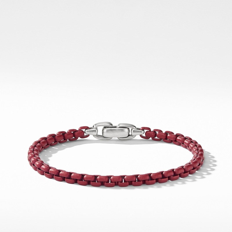 Box Chain Bracelet in Burgundy
