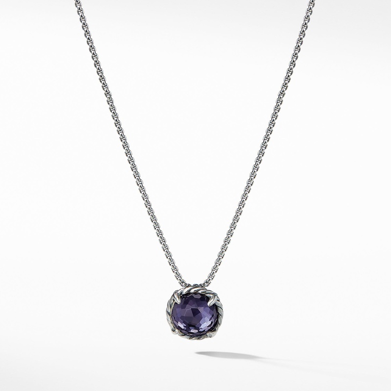 Chatelaine Pendant Necklace with Black Orchid