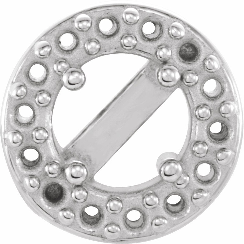 14K White 2.9 mm Round Halo-Style Earring Mounting