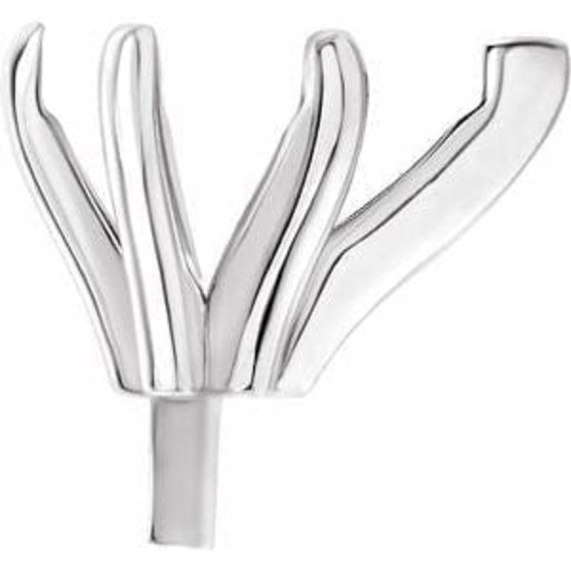 14K White 5x3 mm Pear 6-Prong Claw V-End Peg Settig