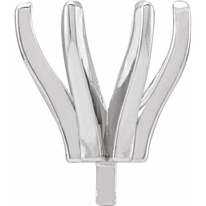 14K White 8x6 mm Oval 6-Prong Peg Setting