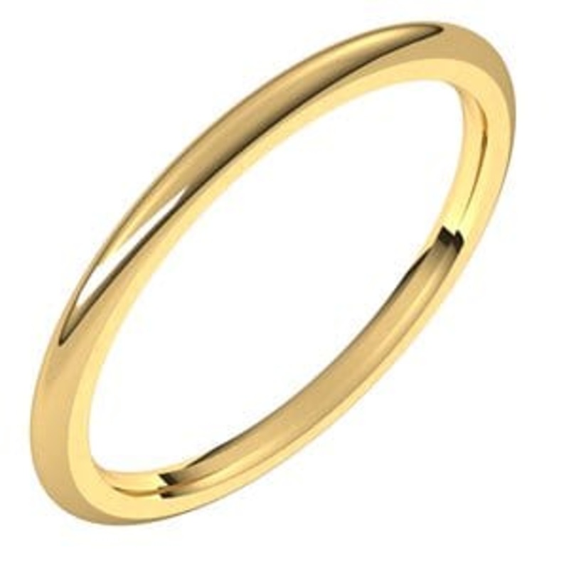 14K Yellow 1.5 mm Half Round Comfort Fit Band Size 5