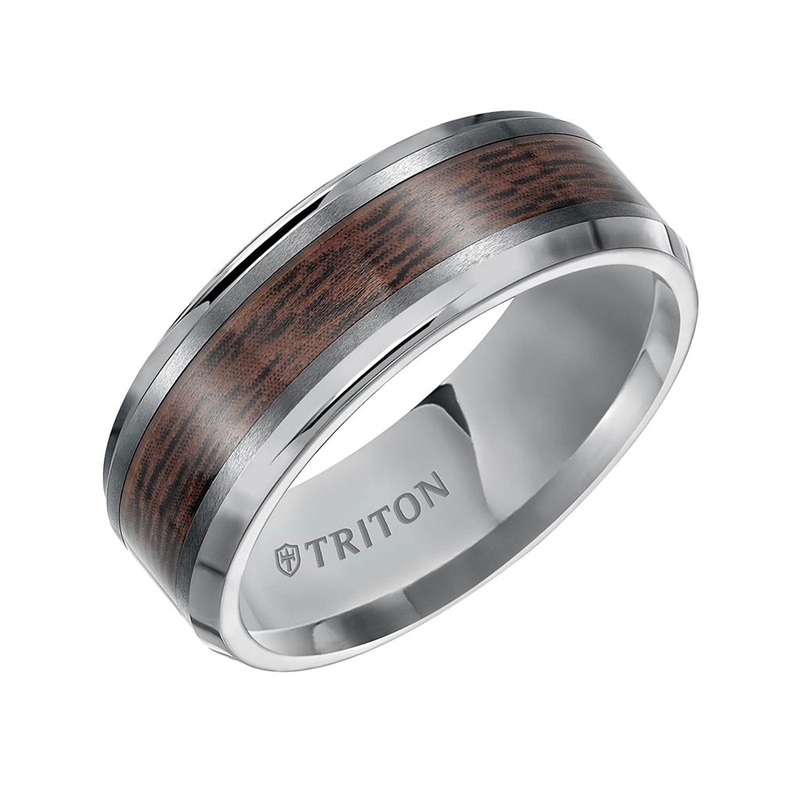 Bevel Edge Wood Finish Contemporary Band