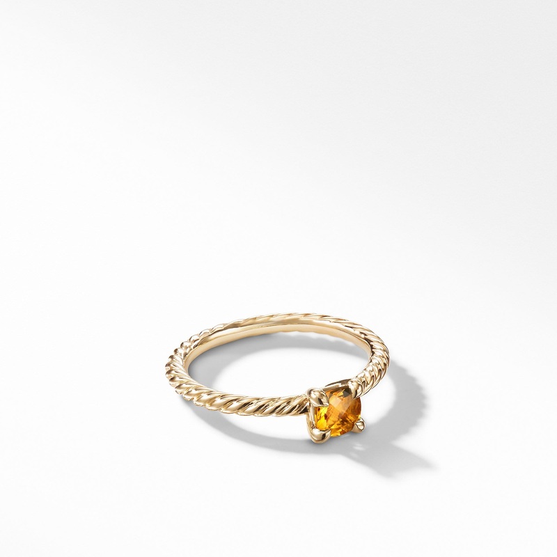 Chatelaine Kids Ring with Citrine in 18K Gold, 4mm