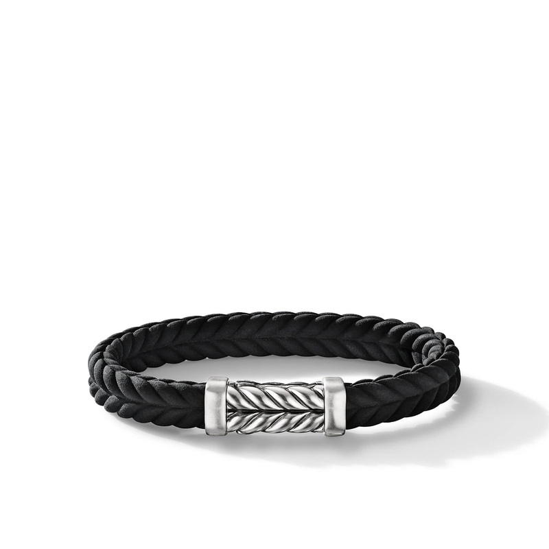 Chevron Black Rubber Link Bracelet