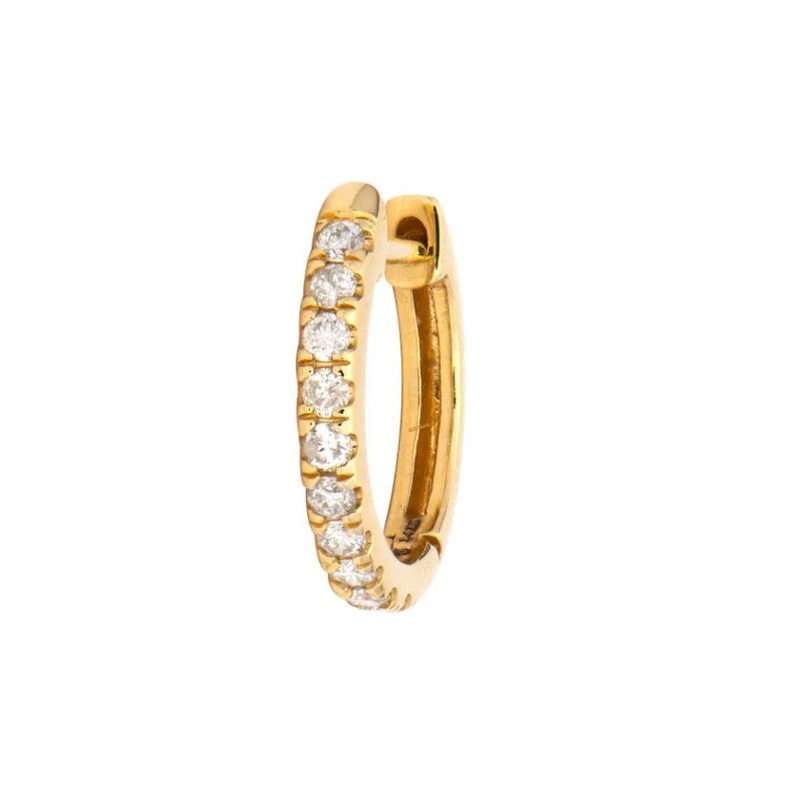 14KYG 0.12CT G SI DIA SINGLE HUGGIE HOOP