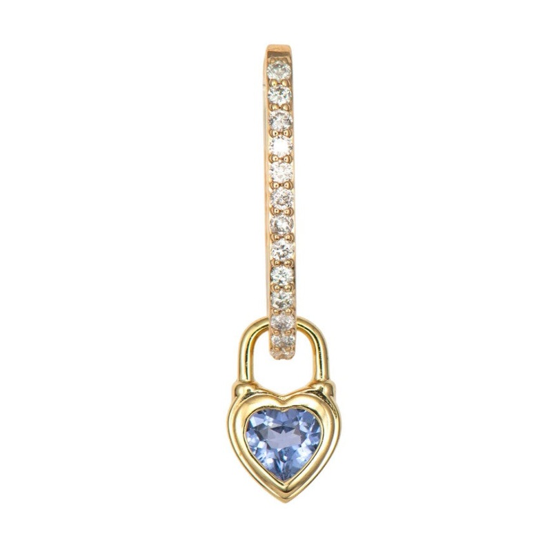 14KYG SINGLE BEATING HEART SAPPHIRE CHARM