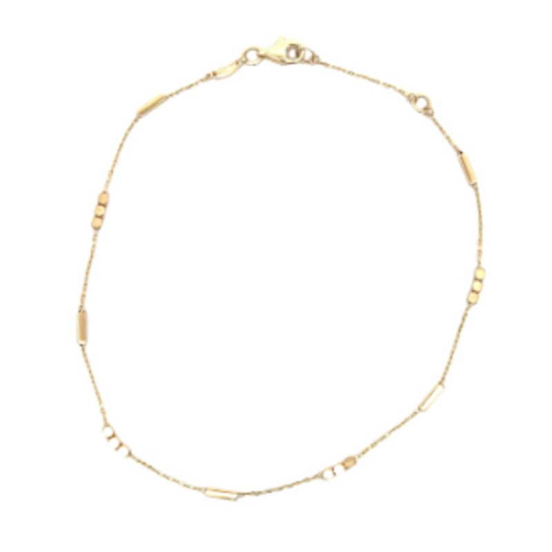 Brown & Co. 14k Yellow Gold Beaded Station Anklet