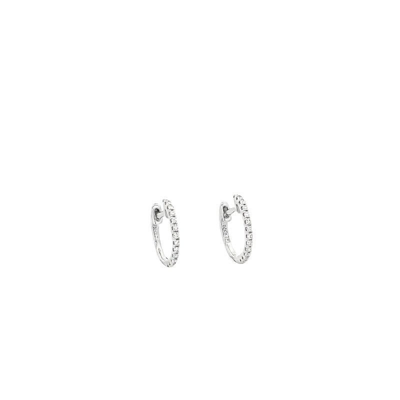 Brown & Co. 18k White Gold 0.15ct Diamond Hoop Earrings