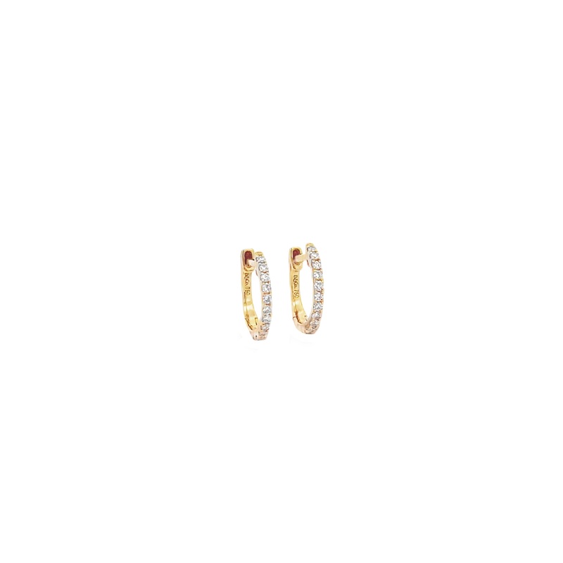 Brown & Co. 18k Yellow Gold 0.16ct Diamond Hoop Earrings