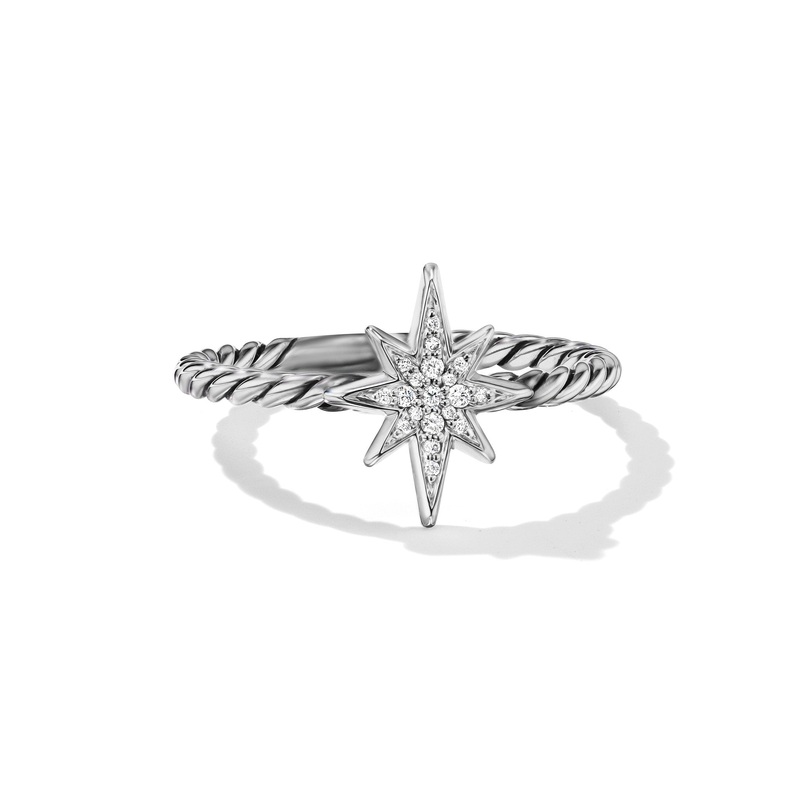 David Yurman 12x9.7mm Northstar Stack Ring Di Sil