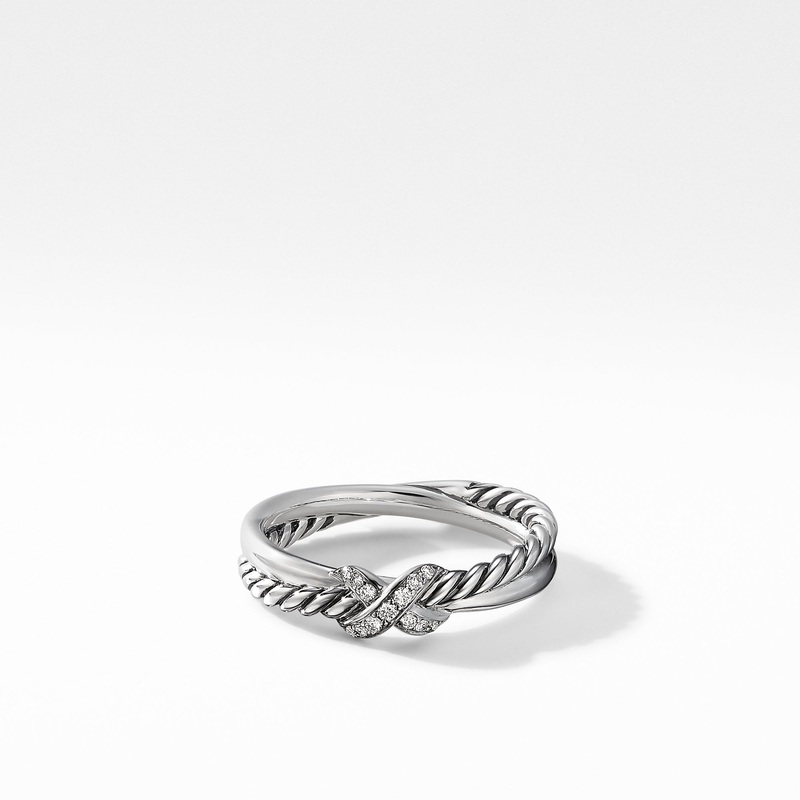 David Yurman 4mm Petite X Ring Di Sil