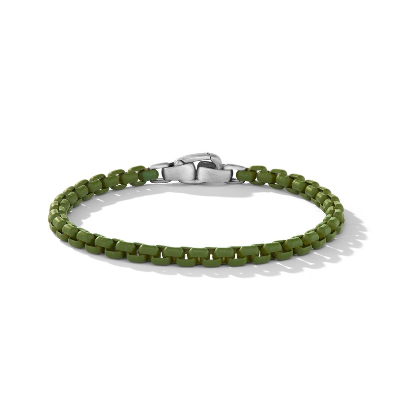 David Yurman 5mm Box Chain Brac Stn Stl/sil-Green