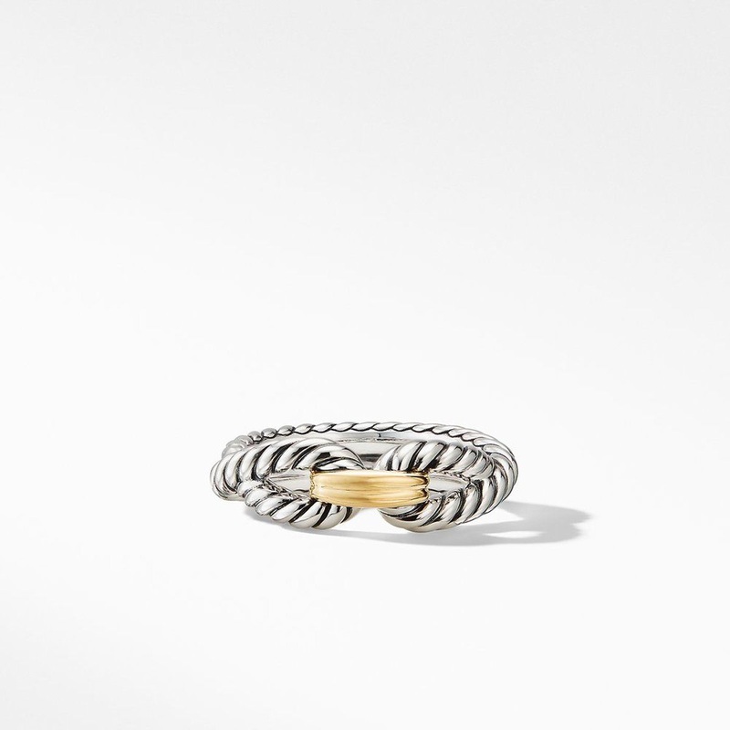 David Yurman 7mm Cable Loop Ring Sil/18k