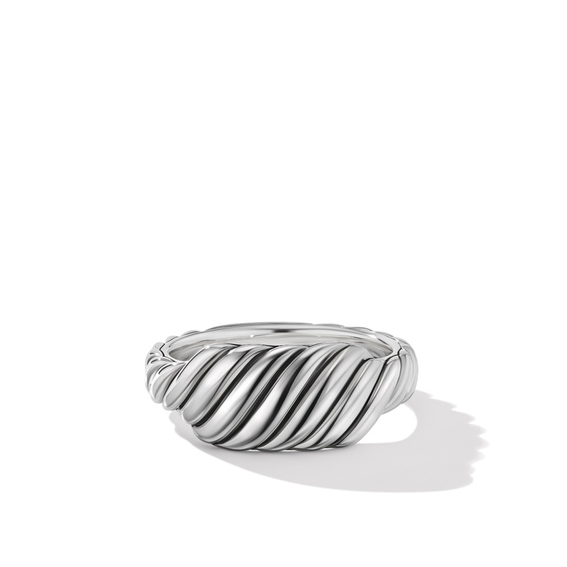 David Yurman 8.5mm Sculpted Cable Contour Ring Sil