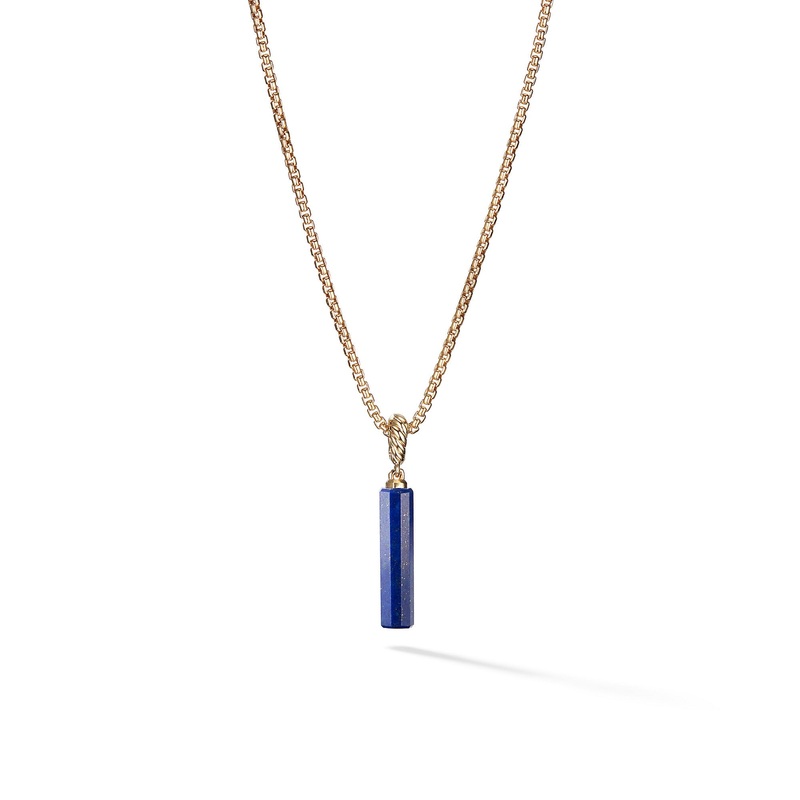 David Yurman Barrel Amulet With Lapis And 18k Yellow Gold, 20mm