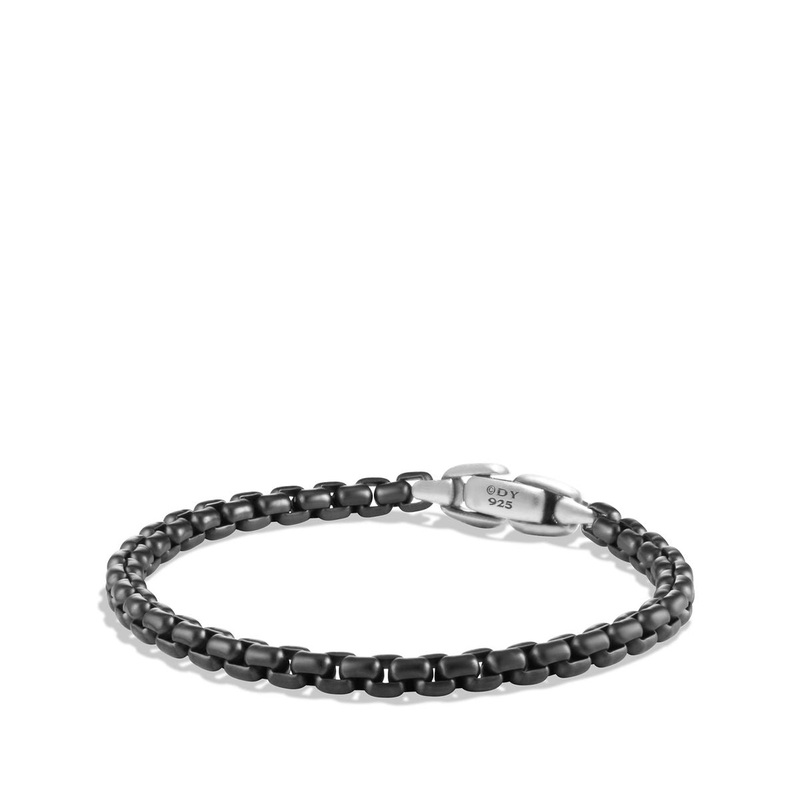 David Yurman Box Chain Bracelet In Darkened Stainless Steel, 5mm