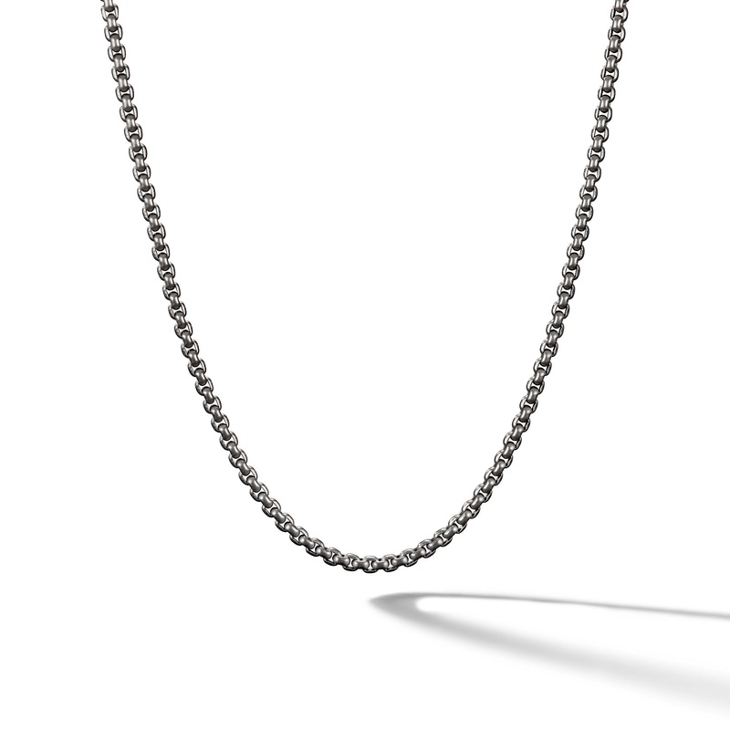 David Yurman Box Chain Necklace In Grey Titanium, 2.7mm