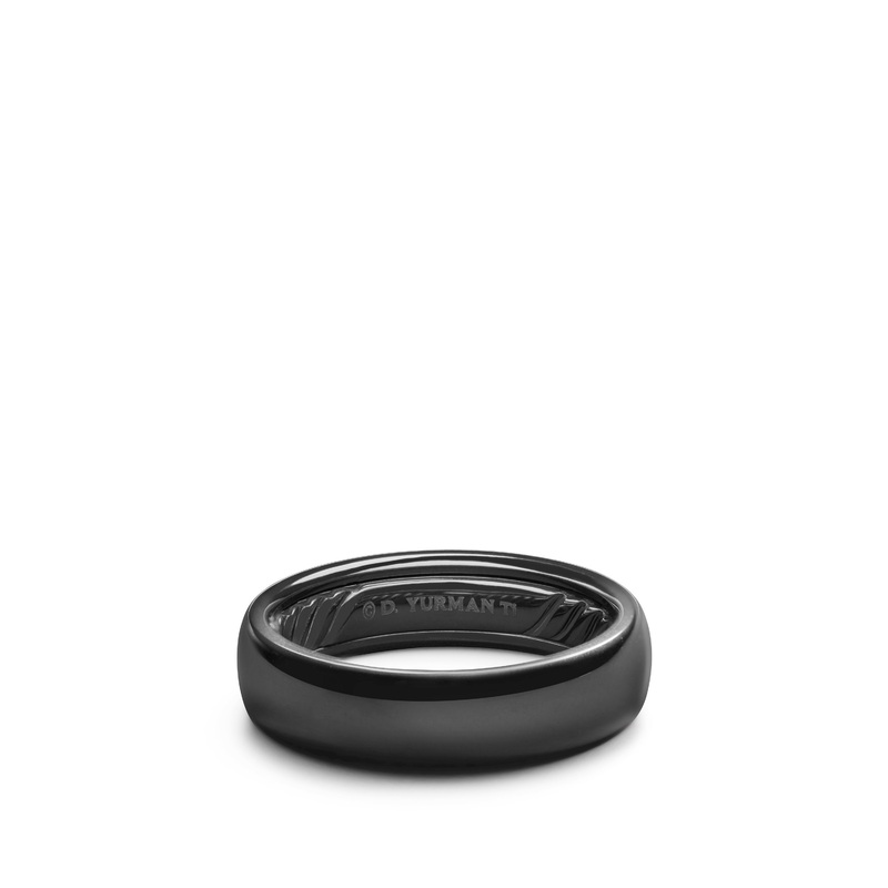 David Yurman Classic Band Ring In Black Titanium, 6mm