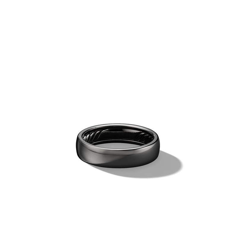 David Yurman Classic Band Ring In Grey Titanium, 6mm