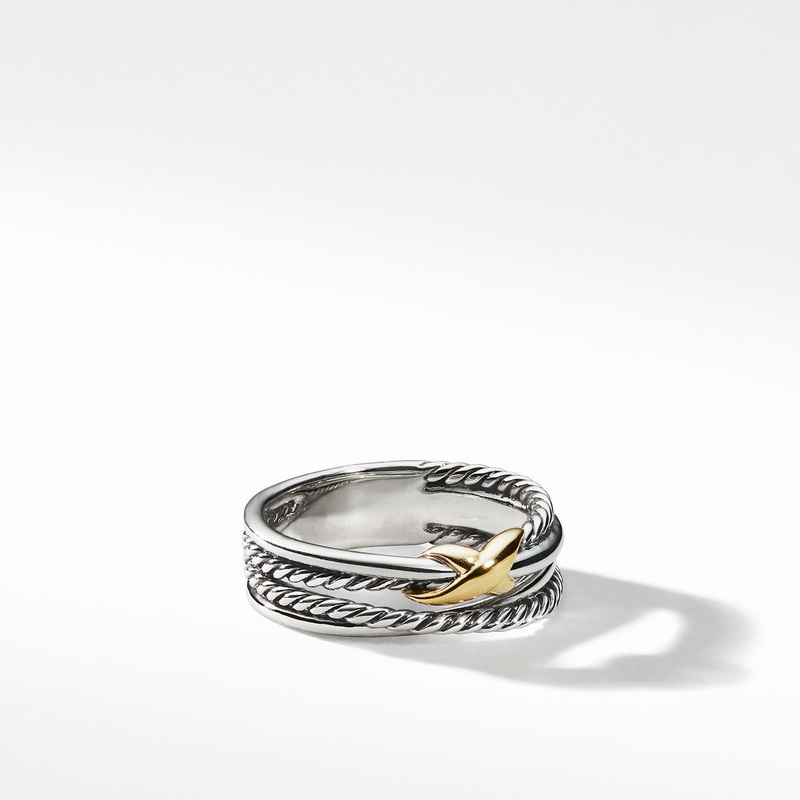 David Yurman Crossover With X Ring Sil/18k