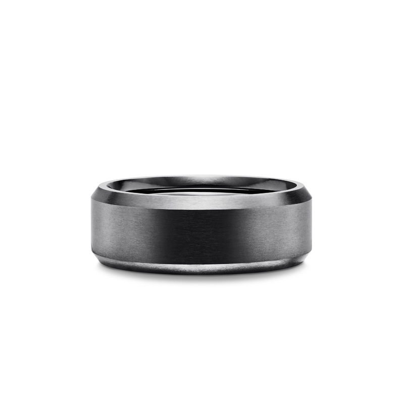 David Yurman Streamline Beveled Band Ring In Black Titanium, 8.5mm