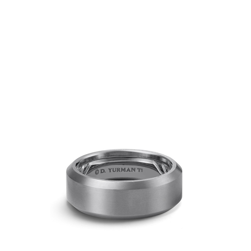 David Yurman Streamline Beveled Band Ring In Grey Titanium, 8.5mm