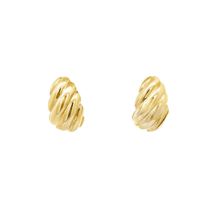Estate 14k Yellow Gold Sculpted Shell Earrings