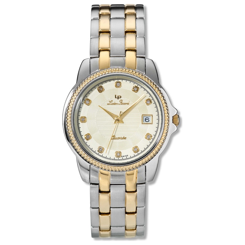 Lucien Piccard 26022D Prestige Beige Dial Stainless Steel and Gold Plated Two Tone Men's Watch