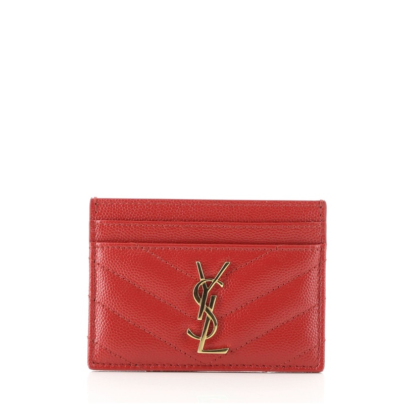 Classic Monogram Card Holder Matelasse Chevron Leather S744816699215