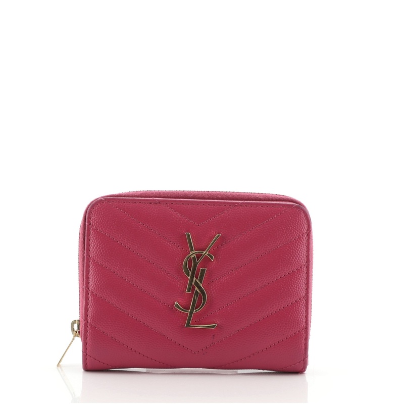 Classic Monogram Zip Around Wallet Matelasse Chevron Leather Compact S744816685637