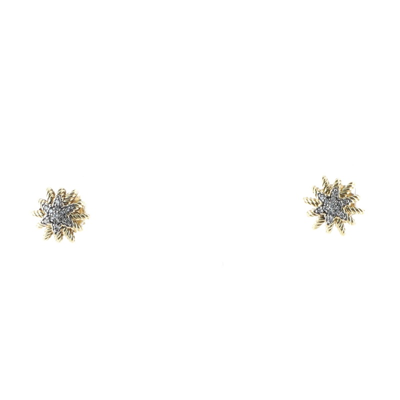 Starburst Earrings 18K Yellow Gold with Diamonds Petite