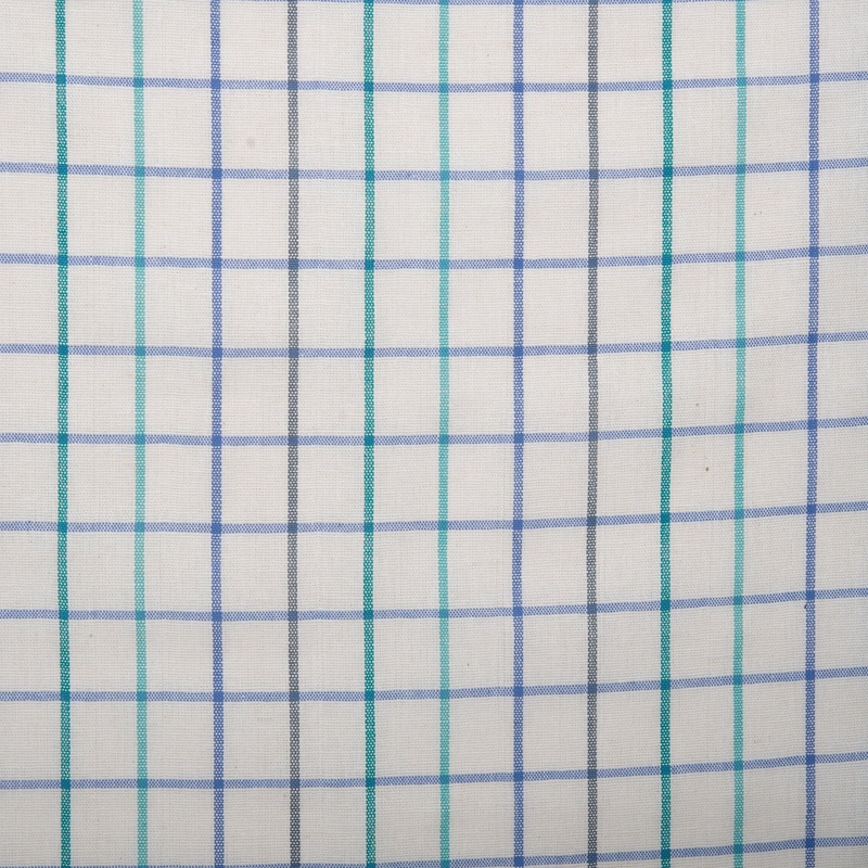 Tea Towelling - JACQUARD - Plaids - Turquoise / Blue / Grey