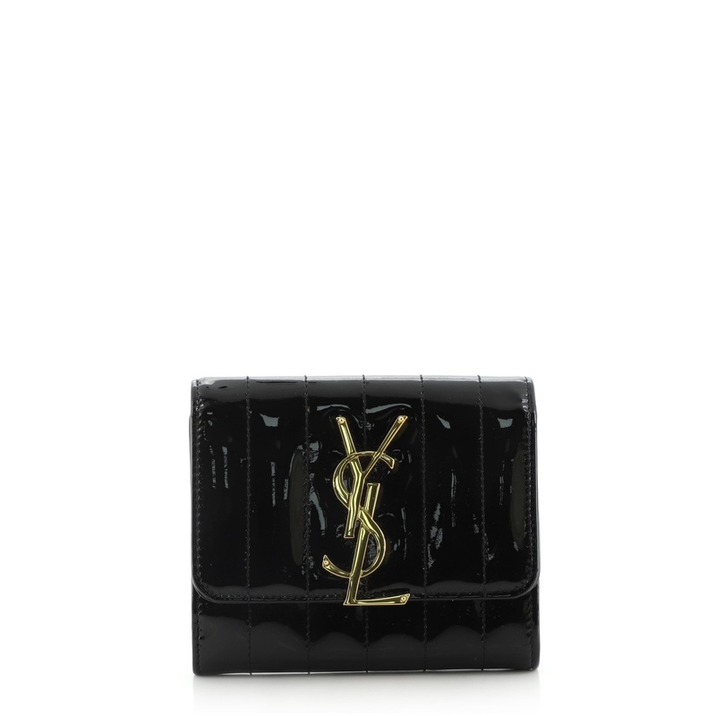 Vicky Flap Wallet Vertical Quilted Patent Compact S744816668088